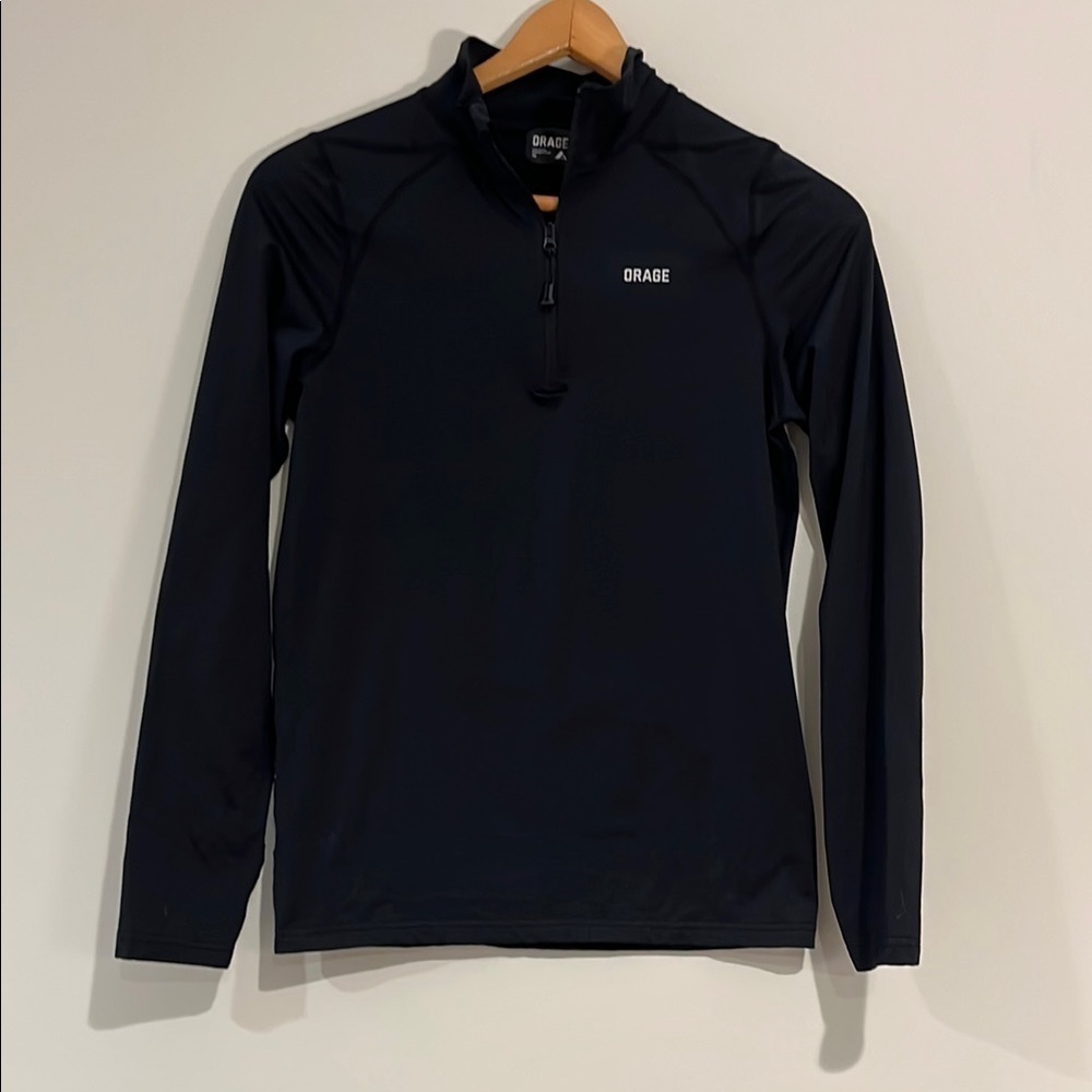 ORAGE Youth 14 Quarter Zip Pullover Black Lightweight Base Layer Unisex Athletic